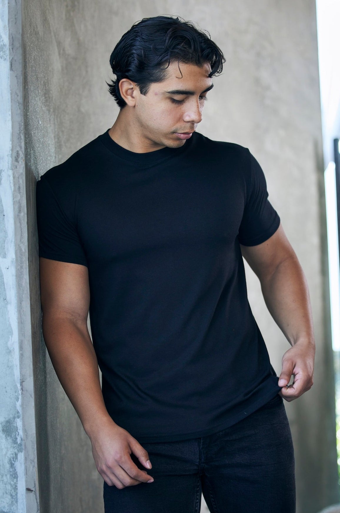 La camiseta original de manga corta para hombre de viscosa de bambú/algodón orgánico - corte clásico