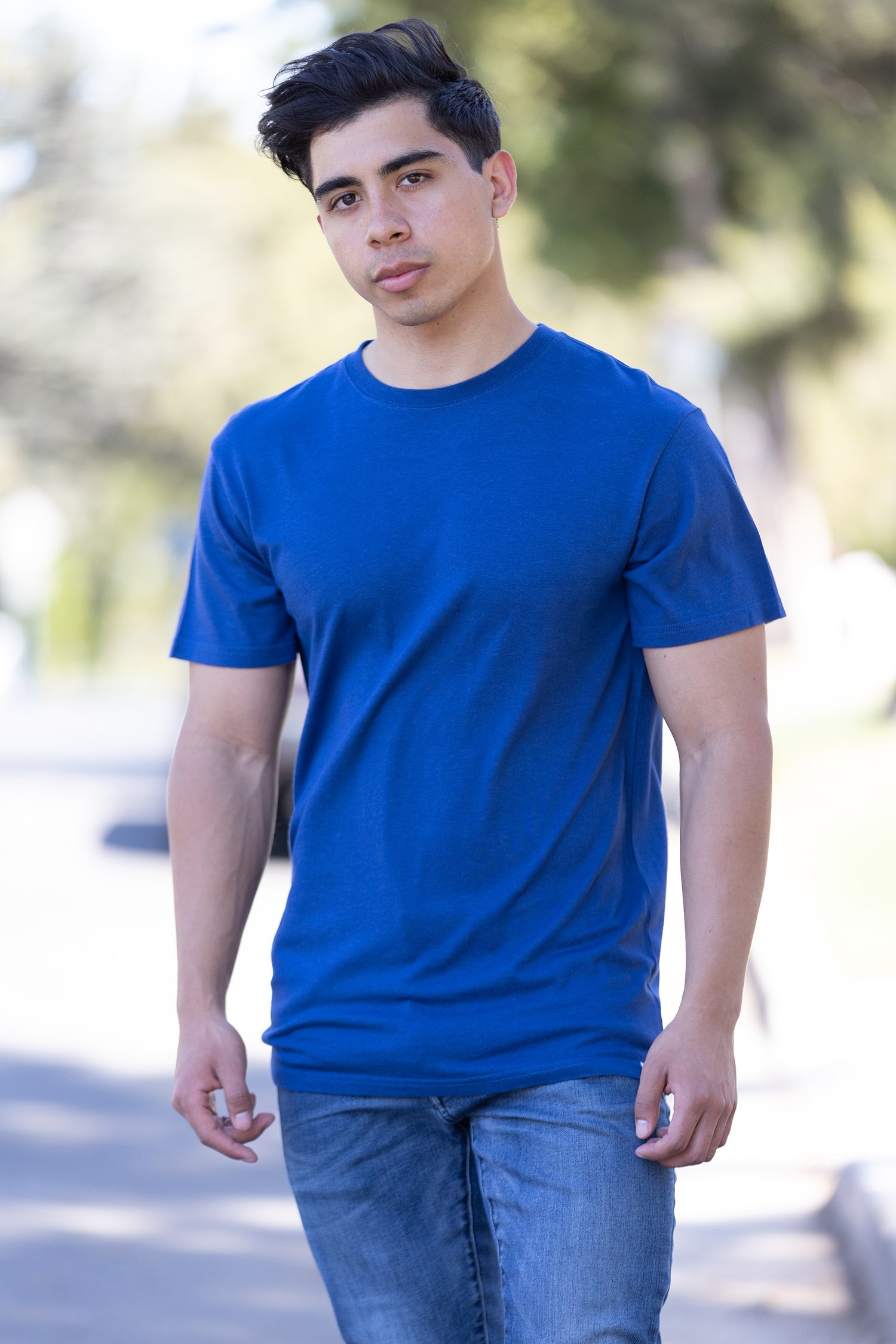 La camiseta original de manga corta para hombre de viscosa de bambú/algodón orgánico - corte clásico