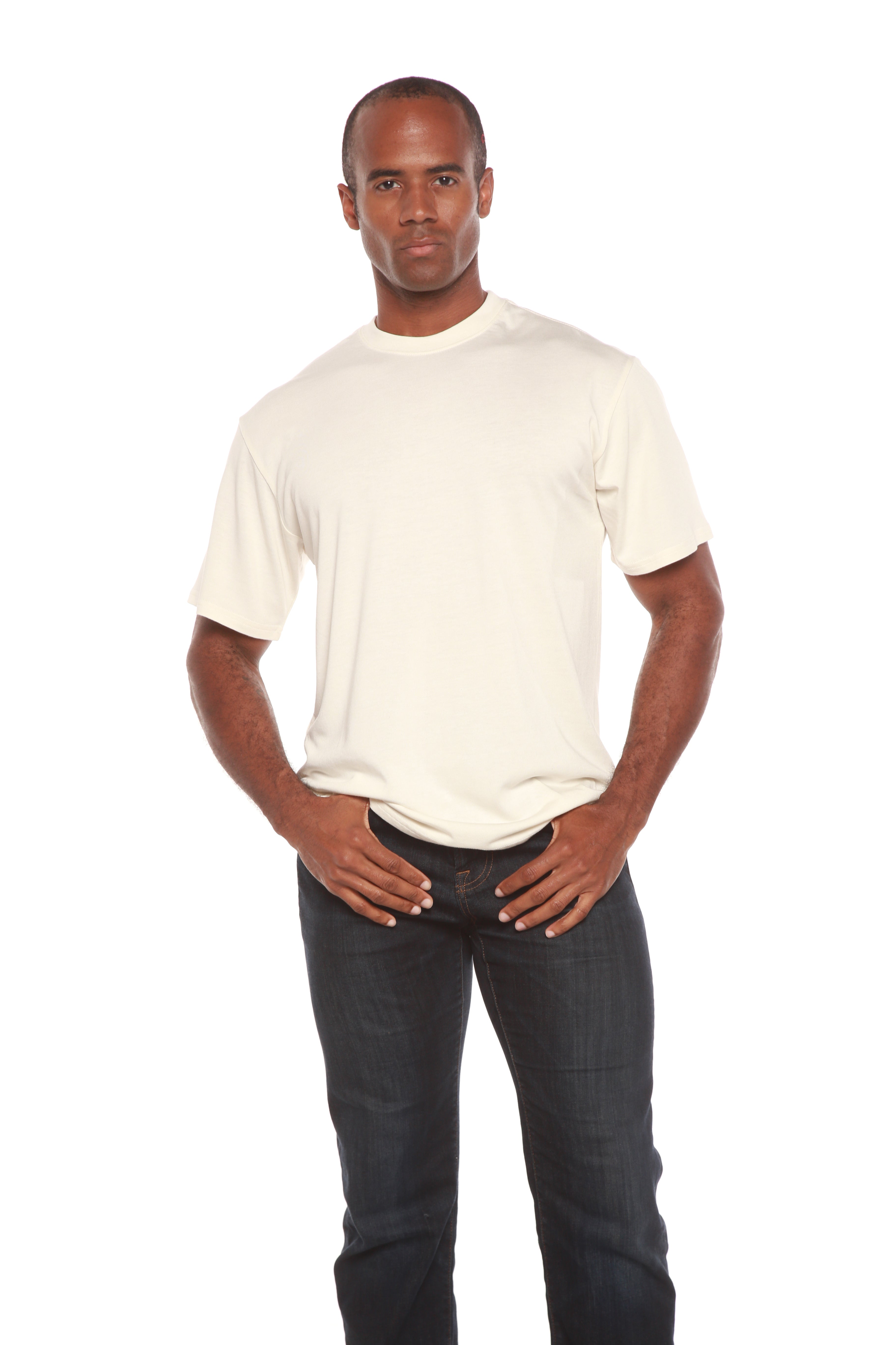 La camiseta original de manga corta para hombre de viscosa de bambú/algodón orgánico - corte clásico